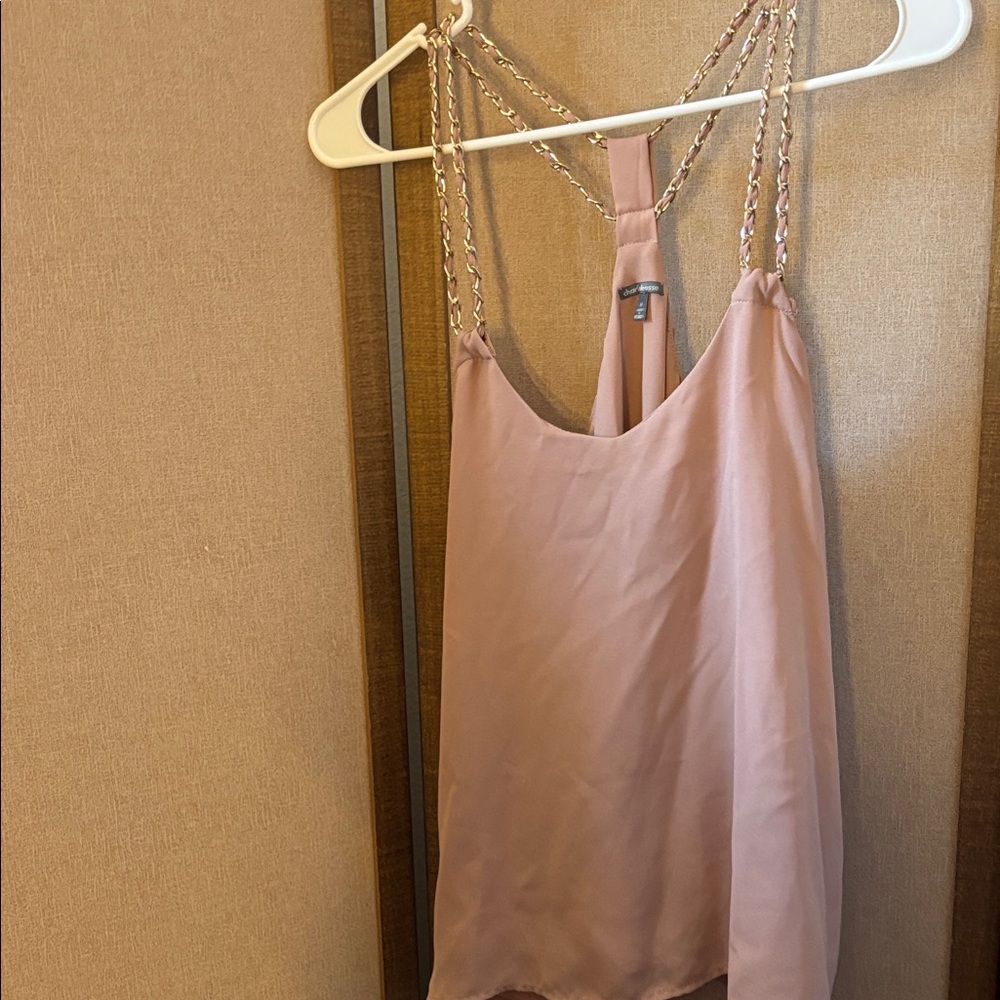 FINAL MARKDOWN Charlotte Russe Blush Pink top with Chain Straps lined medium